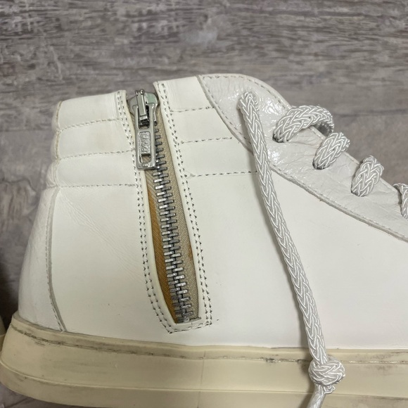 P448 White High-Top Sneakers with Zipper Detail - Picture 6 of 15